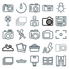 Poster - Set of 25 photography outline icons