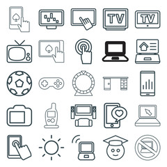 Canvas Print - Set of 25 screen outline icons