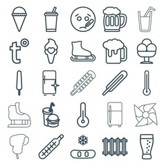 Sticker - Set of 25 cold outline icons