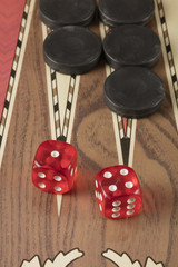 backgammon game with two dice