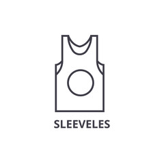 Wall Mural - sleeveles line icon, outline sign, linear symbol, flat vector illustration