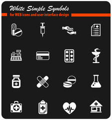 drug store white icon set