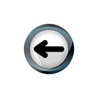 Previous arrow icon. Mark back. left direction symbol. Round web button with flat icon. Vector