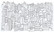 © Pugun & Photo Studio - Hand drawn City Sketch for your design,Drawn in black ink on lined notebook paper