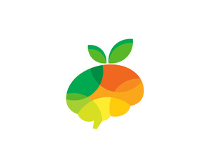 Wall Mural - Brain Fruit Icon Logo Design Element