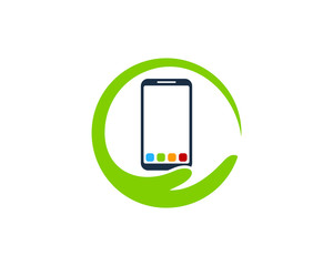 Wall Mural - Care Smartphone Icon Logo Design Element