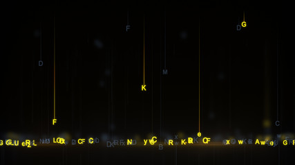 Poster - Random yellow alphabet letters in a line