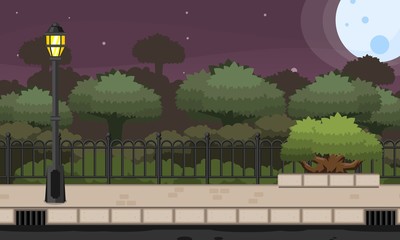 Wall Mural - Night Park Game Background