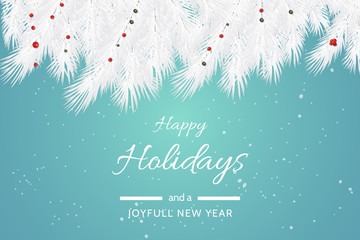 Wall Mural - turquoise happy holidays and joyful new year vector illustration. happy holidays vector.