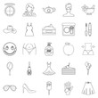 © ylivdesign - Female attributes icons set, outline style