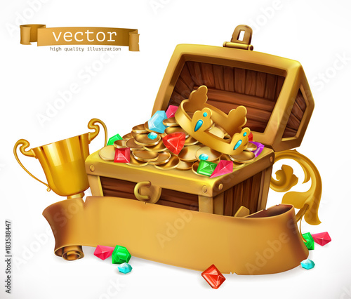 Treasure Chest. 3d vector icon