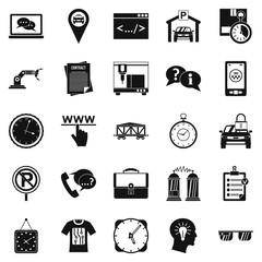 Wall Mural - Office work icons set, simple style