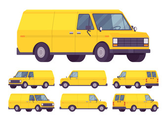 Wall Mural - Yellow van set