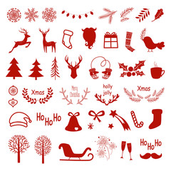 Wall Mural - Christmas  design elements set.  Vector illustration