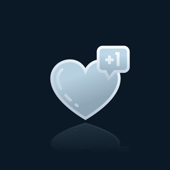 Poster - heart like with notification vector icon