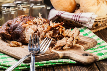 Canvas Print - Slow cooked pulled pork shoulder