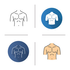 Sticker - Muscular male chest icon