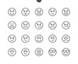 Emotions UI Pixel Perfect Well-crafted Vector Thin Line Icons 48x48 Ready for 24x24 Grid for Web Graphics and Apps with Editable Stroke. Simple Minimal Pictogram