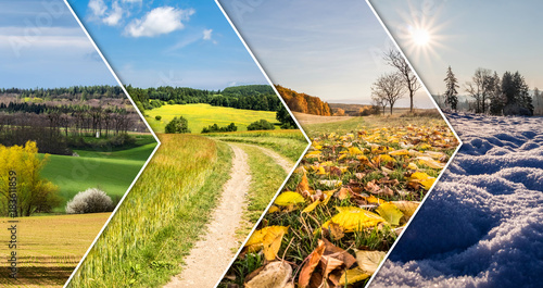 Fotomural Four season collage from arrow banners