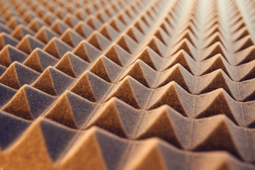 Wall Mural - Closeup pattern of acoustic foam panel background, toned image