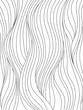 © Marina Demidova - Black and white smooth waves. Abstract background with curly hair, or flow pattern for coloring book, or graphic design. Vector illustration.
