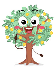 Wall Mural - Money Tree Mascot Illustration