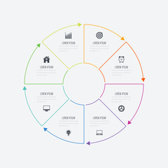 infographics template 8 options with circle