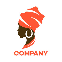 beautiful african woman logo