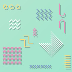 Wall Mural - trendy geometric memphis background. vector art