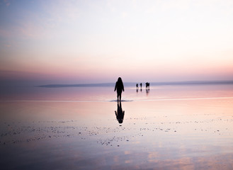 Canvas Print - sunset and photo shoot in salt lake