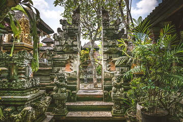 door to the traditional temple arquitecure balinese. ubud. bali