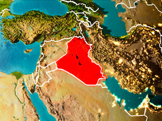 Wall Mural - Map of Iraq on Earth