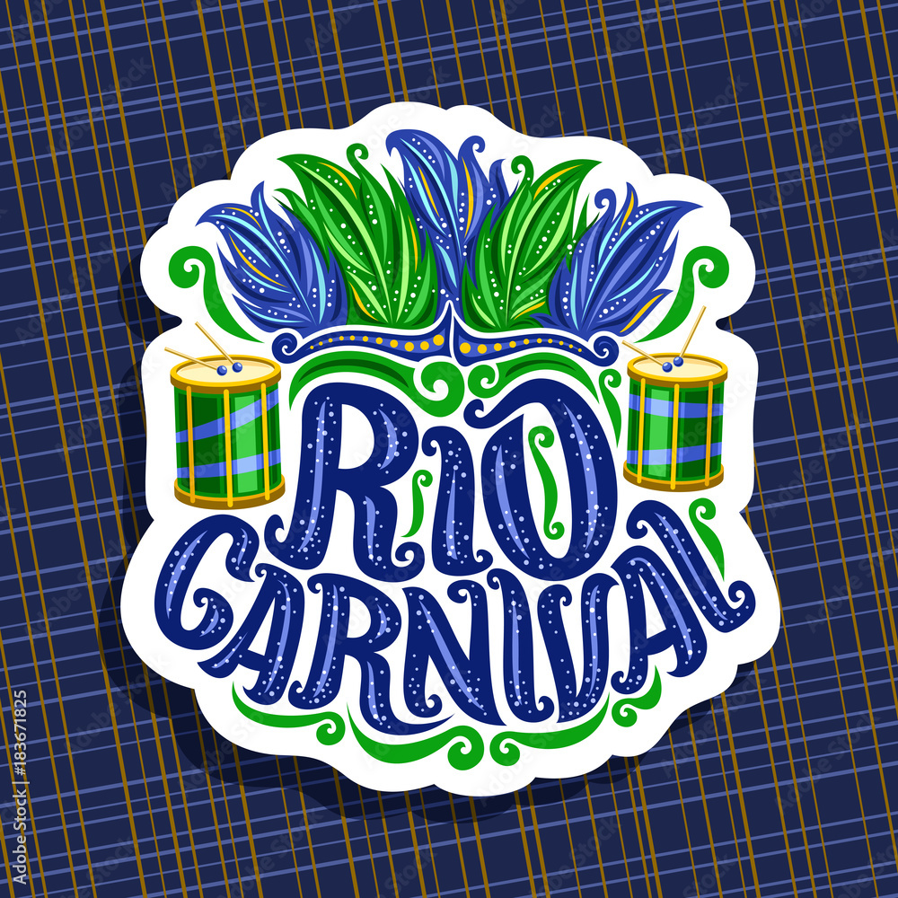 Stock-Vektorgrafik „Vector logo for Rio Carnival, poster with brazilian ...