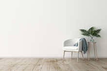 3d Illustration Of Empty Wall White Interior