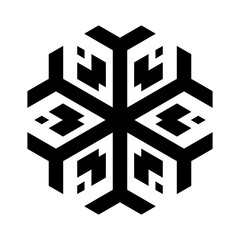 Wall Mural - Snowflake icon. Christmas and winter theme. Simple flat black illustration on white background.