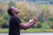 African Man Praying For Thank God.
