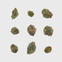 Medical Marijauana - Variety Of Cannabis Buds - Isolated