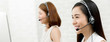 © Atstock Productions - Beautiful smiling Asian woman telemarketing customer service agent team, call center job concept