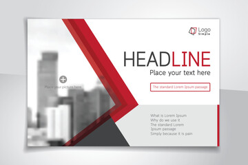 Wall Mural - horizontal vector background template for page covers, flyers, leaflets and advertising billboards