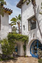 A Bright Entryway Featuring Interesting Architectural Details In The Spanish Revival Style In Santa Barbara, California.