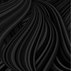 Wall Mural - Vector abstract background with dark black waves