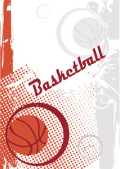 Wall Mural - Vertical basketball poster.Abstract basketball motive.