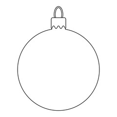 Poster - Simple Bauble outline for christmas tree isolated on white background