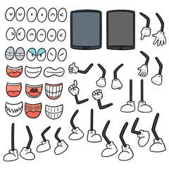 Sticker - vector set of smartphone cartoon