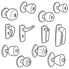 Sticker - vector set of door knobs