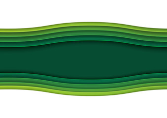 Aufkleber - Green layers paper style template background.Vector illustration.