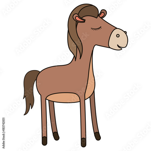 Fotografie, Obraz mare cartoon with closed eyes expression colorful silhouette in white background