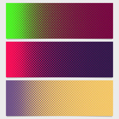 Wall Mural - halftone circle pattern banner template design set - vector graphic from dots in varying sizes