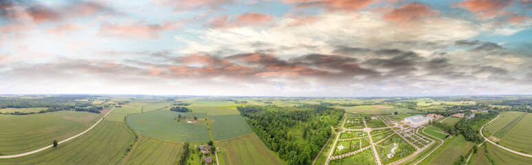 Wall Mural - Beautiful european countryside from the air