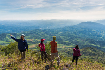 trekking on the thailand mountain